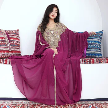 Индийская одежда Kurta, расшитые блестками арабские халаты, Элегантный и модный Дубайский кафтан, комплект из 2 предметов