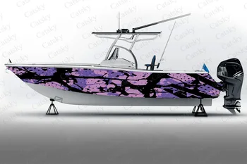 камуфляжная графическая цветная наклейка на лодку Упаковка Лодка для рыбы Водонепроницаемая Морская наклейка на лодку обертывание лодки виниловыми наклейками на лодку