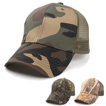 Камуфляжные сетчатые шляпы, солнцезащитная кепка на открытом воздухе, Тактические бейсболки, мужские камуфляжные дышащие Охотничьи Рыболовные Кемпинговые Регулируемые Кепки