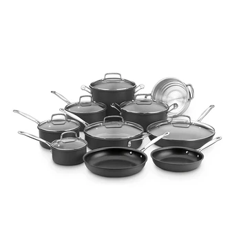 Классический набор посуды с твердым анодированным антипригарным покрытием из 17 предметов, 66-17
