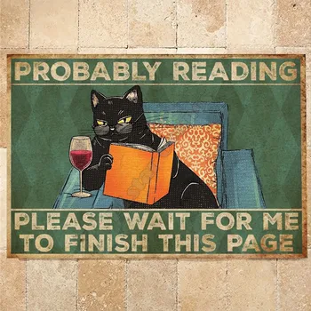 Книга, вероятно, читается, пожалуйста, подождите, пока я закончу эту страницу Коврик для кошки Нескользящие Дверные коврики для пола Декор Коврик для крыльца