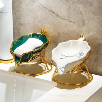 Легкая мыльница для слива в роскошном стиле креативная ванная комната проточная вода мыльница без перфорации стеллаж для хранения мыльница лоток для артефактов