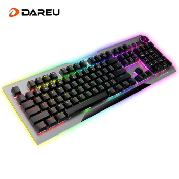 Механическая игровая клавиатура DAREU с возможностью горячей замены 104 клавиш Полноразмерные клавиатуры со светодиодной подсветкой RGB, проводные для ПК-ноутбуков