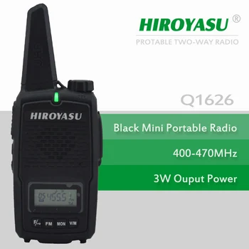 Мини-портативная рация HIROYASU Q1626 UHF 400-470 МГц, 16 каналов, портативное двустороннее радио (черный цвет)