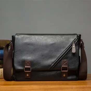 Модная мужская сумка через плечо из искусственной кожи, сумка-мессенджер в корейском стиле, деловые сумки через плечо для ipad, Большая вместительная сумка-слинг