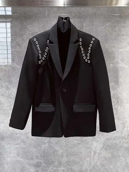 Модные Мужские пальто и куртки B02652 2023 для подиума, Роскошный известный бренд, европейский дизайн, одежда для вечеринок
