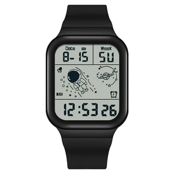 Мужские Цифровые Креативные спортивные часы, светящиеся 50 М, Водонепроницаемые наручные часы с электронным хронографом, Квадратные часы Reloj Hombre