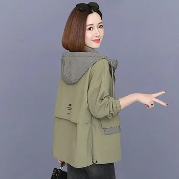 [На подкладке /Высокое качество], Короткое пальто для женщин 2023, весна и осень, Верхняя куртка для мамы среднего возраста, Корейская версия, Ветровка, тренд