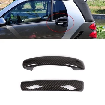 Наклейка для отделки внешней дверной ручки автомобиля из углеродного волокна Для Mercedes Benz Smart 451 Fortwo 2009-2015, автомобильные аксессуары
