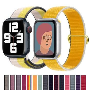 нейлоновый ремешок для Apple Watch band 45 мм 41 мм 44 мм 40 мм 44 42 мм 38 мм браслет iWatch ремешок для часов Apple watch series 7 6 4 3 5 SE