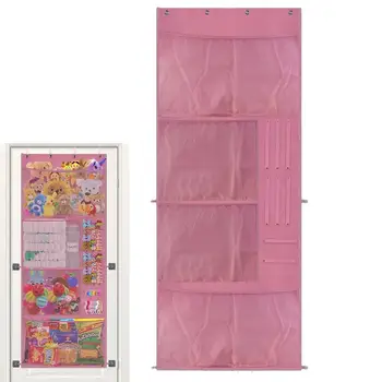 Органайзер для хранения плюшевых животных с сетчатыми карманами над дверью, Органайзер для хранения игрушек для детей