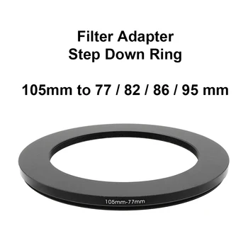 Переходное кольцо для фильтра объектива камеры, понижающее кольцо, металлическое 105 мм - 77 82 86 95 мм для бленды объектива UV ND CPL