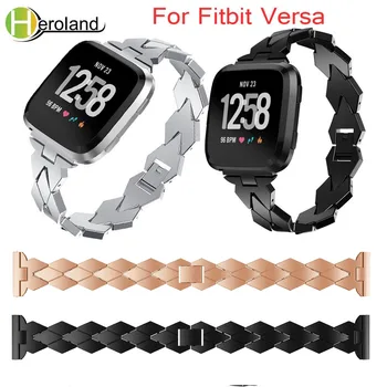 ремешки для часов, аксессуары, ремешок из легированной стали для Fitbit Versa, безвинтовой браслет, сменный металл для Fitbit Versa