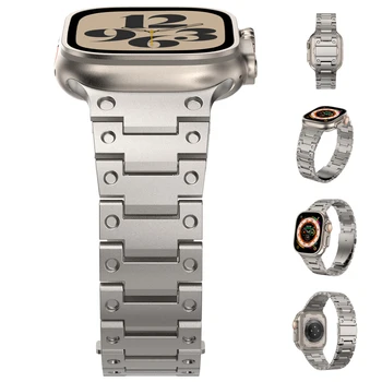 Ремешок из нержавеющей стали для Apple Watch Band Ultra 49 мм 45 мм 38 мм 41 42 мм 44 мм Металлический ремешок Correa для Iwatch Series 8 7 6 SE 5 4 3