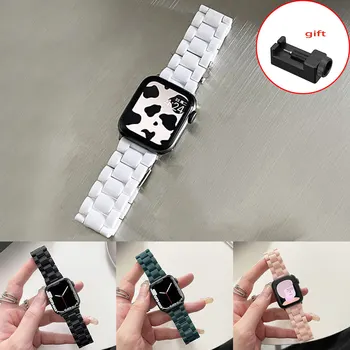 Ремешок из смолы ярких Цветов Для Apple Watch 41 мм 45 38 42 44 40 49 мм ultra Watchband Ремень Smart Watch Band Аксессуары correa bands