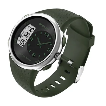 Роскошные брендовые мужские часы с двойным дисплеем, кварцевые часы, Водонепроницаемые Военные спортивные Цифровые часы для мужчин Reloj deportivo para hombre