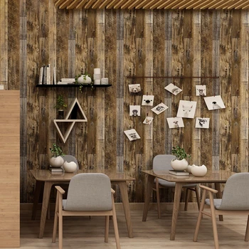 Самоклеящиеся 3D Наклейки на стену из бумаги с древесным зерном, Наклейки на мебель, Стены гостиной, спальни, Обои для украшения дома