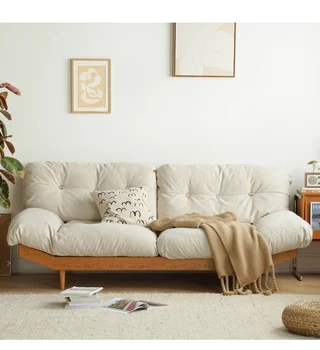 Скандинавская японская пуховая технология тканевый облачный диван из массива дерева гостиная Небольшой семейный тканевый диван