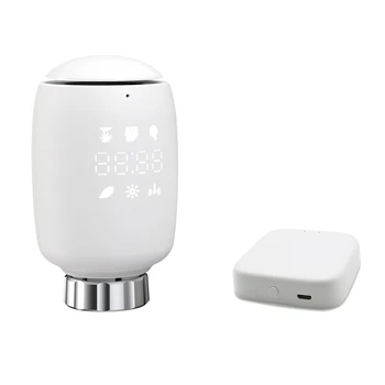 Термостатический клапан радиатора Tuya Zigbee3.0 Регулятор температуры Интеллектуального радиатора для Alexa Google Assistant