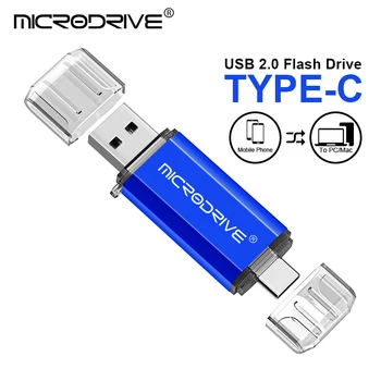 ТИП C USB 2,0 Флэш-накопитель OTG Pen Drive 128 ГБ 64 ГБ Диск памяти U Stick Внешняя флешка для смартфона/ПК