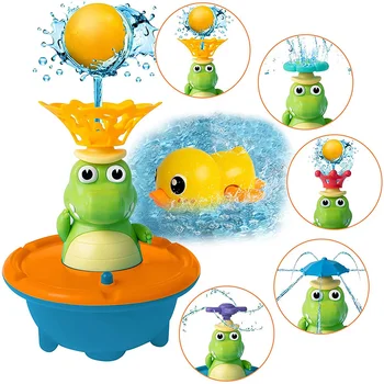 Фонтан Крокодил Детские Игрушки для ванной для малышей, 5 Режимов Распыления Воды, Разбрызгиватель, Светящаяся Игрушка для Ванны, Подарки для мальчиков и Девочек, Дети