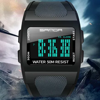 Цифровые часы Мужские роскошные водонепроницаемые военные спортивные часы для мужчин, квадратные электронные наручные часы, мужские светодиодные часы Relogio Masculino
