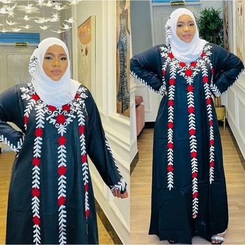 Черное Новое Королевское исламское Современное Элегантное Длинное платье в марокканском стиле из Дубая, Арабское платье, европейские и американские модные тенденции