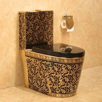 Черный Золотой Туалет в европейском стиле, Туалетный Дезодорант, Насосный Туалет, Креативный Туалет, Большой Экспортный Цветной Туалет