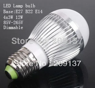 Энергосберегающая светодиодная лампа AC85-265V 9W 12W E27 с регулируемой яркостью/без регулировки, бесплатная доставка