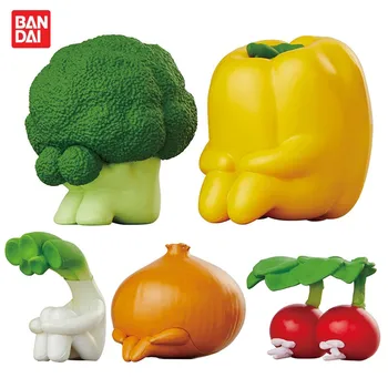 Японские оригинальные капсульные игрушки Gashapon, Ожидающие Овощи, Сидящий Орнамент, 2 Лука Брокколи, модель микро-ландшафта
