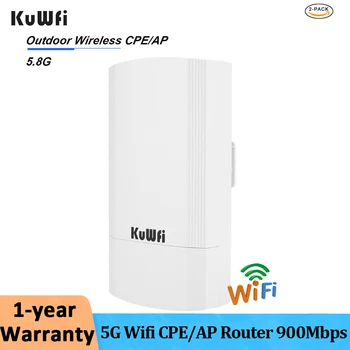 KuWFi 5G Наружный Беспроводной Маршрутизатор CPE/AP 900 Мбит/с 1 Км Двухточечный Беспроводной Ретранслятор/Мост 802.11ac Wi-Fi Антенна с высоким коэффициентом усиления