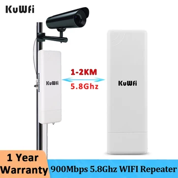 KuWFi Wi-Fi Маршрутизатор 5,8 ГГц Беспроводной Открытый CPE 1-2 км Дальность Действия 900 Мбит/с WIFI Ретранслятор Расширитель Открытый AP Маршрутизатор AP Мост Клиент