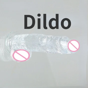 Новый силиконовый прозрачный хрустальный фаллоимитатор DIldo, секс-игрушка для женской мастурбации, очень толстый и стимулирует влагалище и задний проход