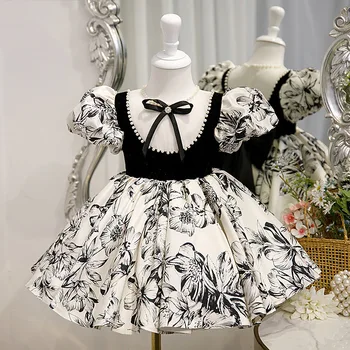 Платья С вышивкой для маленьких девочек, вечернее платье, платье для свадьбы, Крещения, одежда для вечеринки для маленьких девочек